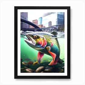 Rainbow Leaping Giclee Prints Fly Fishing Artwork Trout Art -  Canada