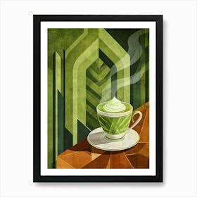 Art Deco Matcha Latte 2 Art Print