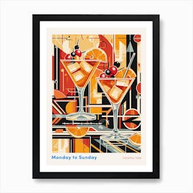 Art Deco Cocktail Poster Art Print