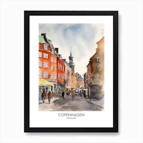 Copenhagen 1 Watercolour Travel Poster Art Print