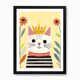 Little Cat 8 Wearing A Crown Art Print