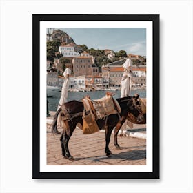 Mule On Hydra Greece Art Print