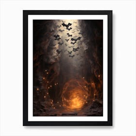 Majestic Bat Cave Silhouette 5 Art Print