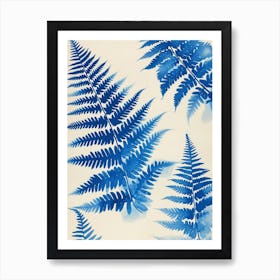 Pattern Poster Blue Star Fern 1 Art Print