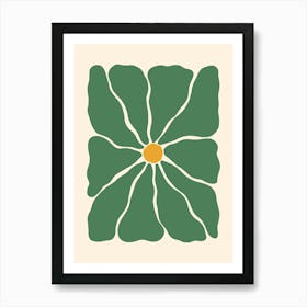 Abstract Flower 01 - Green Art Print