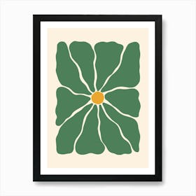 Abstract Flower 01 - Green Poster