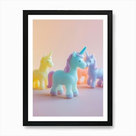 Rainbow Pastel Toy Unicorn Friends 2 Art Print