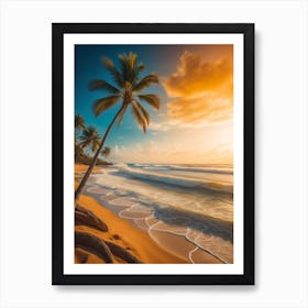 Sunset On The Beach Art Print