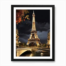 Eiffel Tower At Night art print Art Print