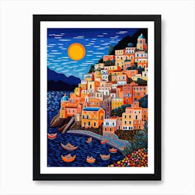 Postiano, Italy, Illustration In The Style Of Pop Art 4 Art Print