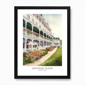 Mackinac Island 2 Watercolour Travel Poster Art Print