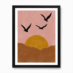 Soft Pink Sunset Landscape Poster