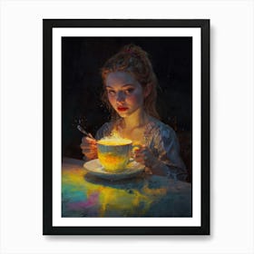 Girl With A Cup Of Tea Art Print