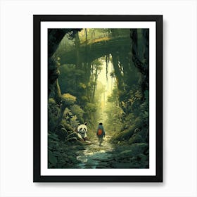 Panda Bear In The Forest 1 Art Print