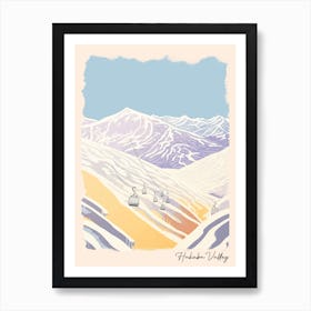 Poster Of Hakuba Valley   Nagano, Japan, Ski Resort Pastel Colours Illustration 2 Art Print