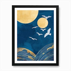 Seagulls In The Sky 3 Art Print