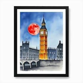 Big Ben And The Moon 1 Art Print