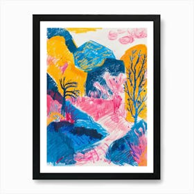 Landscape In Pink And Blue Art Print