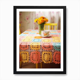 Nans Crochet Table Photography  Art Print
