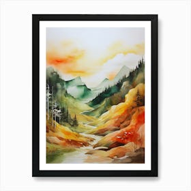 Watercolor Landscape Painting 1 Art Print