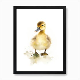 Baby Duckling Watercolour Nursery 1 Art Print