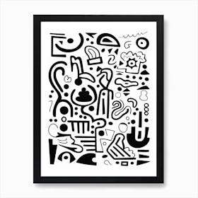 Line Art Inspired By The Joy Of Life By Matisse 3 Art Print