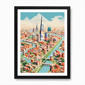 Milan, Italy, Geometric Illustration 4 Art Print