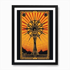 The Sun Tarot Card, Vintage 2 Art Print