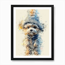 Yorkshire Terrier Watercolor Painting Art Print