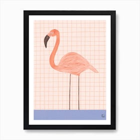 Flamingo With Square Art Print