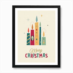 Mid Century Modern Christmas Candles 2 Art Print