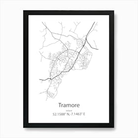 Tramore,Ireland Minimalist Map Art Print