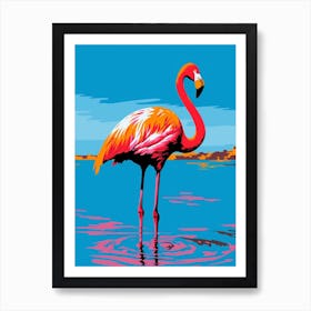 Andy Warhol Style Bird Greater Flamingo 1 Art Print