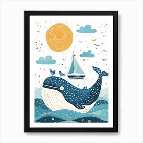 Whale In The Sea Art Print