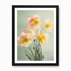 Bunch Of Daffodils Flowers Acrylic Painting In Pastel Colours 1 Art Print