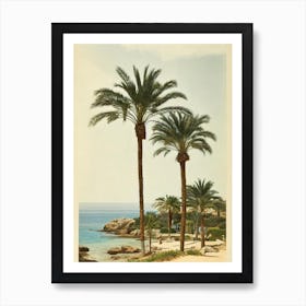 Cala Estreta Beach Costa Brava Spain Vintage Art Print