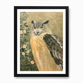 Verreauxs Eagle Owl Japanese Painting 1 Art Print