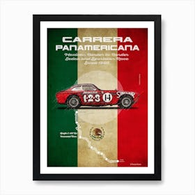 Carrera Panamericana F 340 Mexico Vintage Art Print