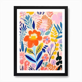 Flowers 35, Matisse style, Floral texture Art Print