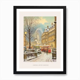 Vintage Winter Poster London United Kingdom 3 2 Art Print