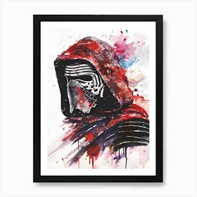 Kylo Ren From Star Wars Watercolor Art Print