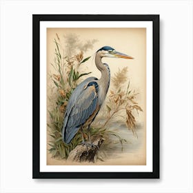 Default Great Blue Heron Birds Of America John James Audubon A 0 Art Print