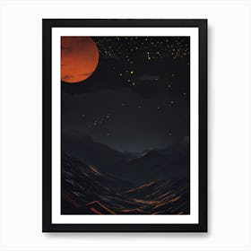 Red Moon In The Sky Art Print