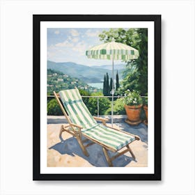 Sun Lounger By The Pool In San Marino Italy Art Print
