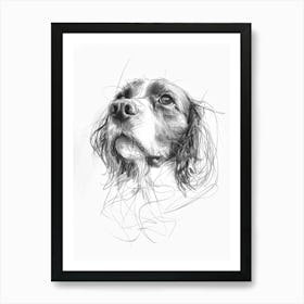 Cocker Spaniel Dog Charcoal Line 1 Art Print