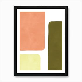 Boho geometric rectangles 7 Art Print