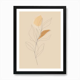 Dresden Botanical Garden Boho Line Art Art Print