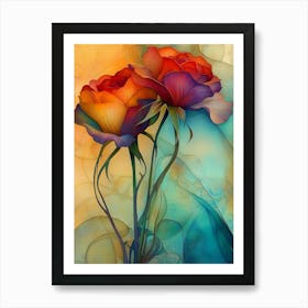 Two Roses Art Print