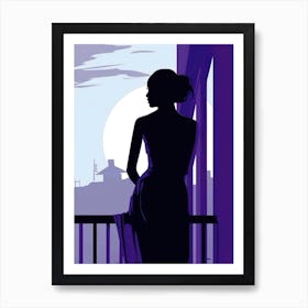 Silhouette Of A Woman Art Print