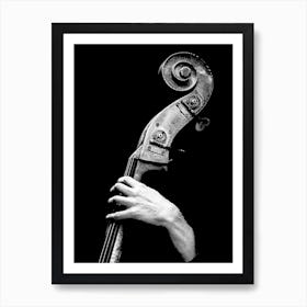 Cello Player in Line Art Illustration Art Print